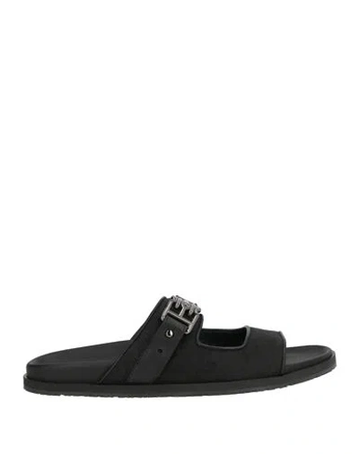 Bally Woman Sandals Black Size 7.5 Polyester, Lambskin, Cow Leather