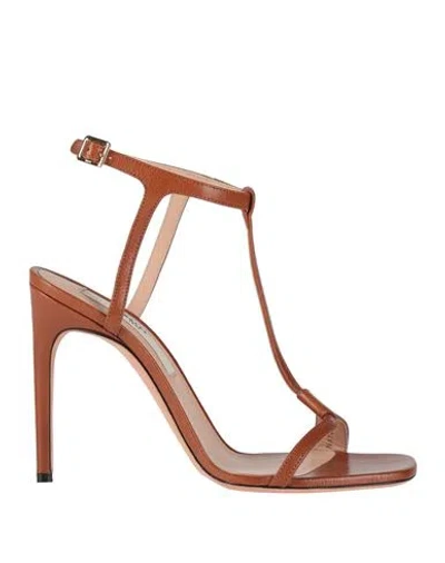 Bally Woman Sandals Brown Size 7.5 Leather