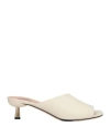 Bally Woman Sandals Cream Size 7.5 Calfskin In White