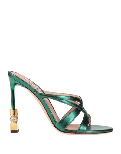 Bally Woman Sandals Emerald Green Size 7.5 Soft Leather