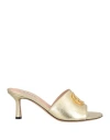 Bally Emblem Leather Sandals In Gold