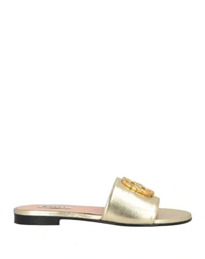 Bally Woman Sandals Gold Size 6.5 Leather