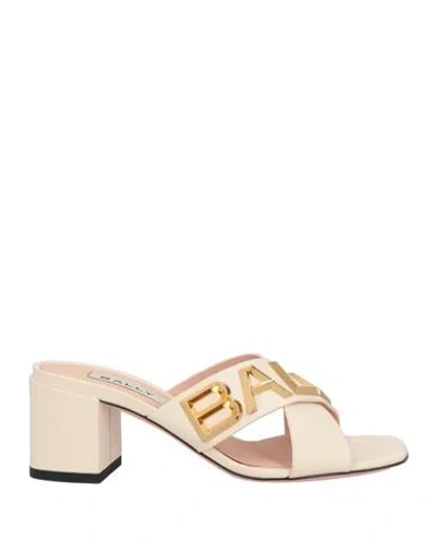 BALLY BALLY WOMAN SANDALS IVORY SIZE 7 LEATHER