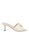 Bally Woman Sandals Off White Size 7.5 Leather In Off White