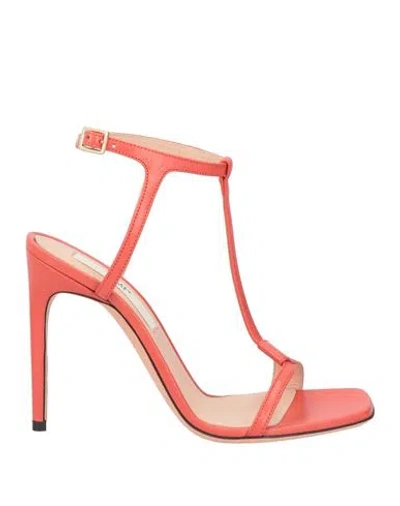 Bally Woman Sandals Tomato Red Size 7.5 Leather