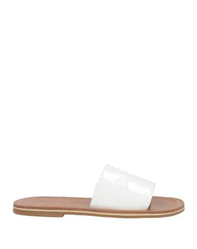 Bally Woman Sandals White Size 7.5 Calfskin