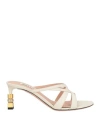 Bally Woman Sandals White Size 7.5 Lambskin In White
