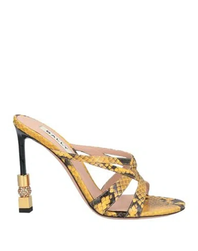 BALLY BALLY WOMAN SANDALS YELLOW SIZE 7 GOAT SKIN