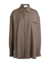 Bally Houndstooth-pattern Oversized Shirt In Brown