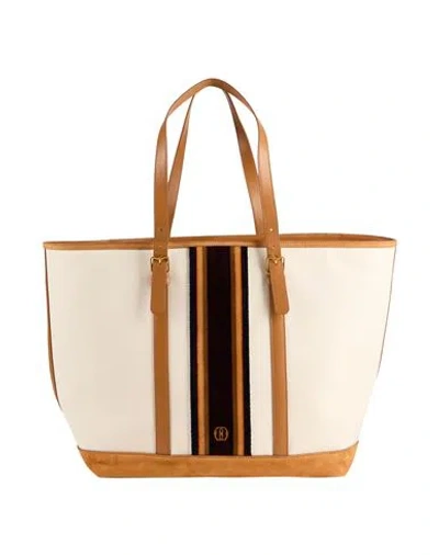 Bally Woman Shoulder Bag Tan Size - Textile Fibers, Leather In Brown