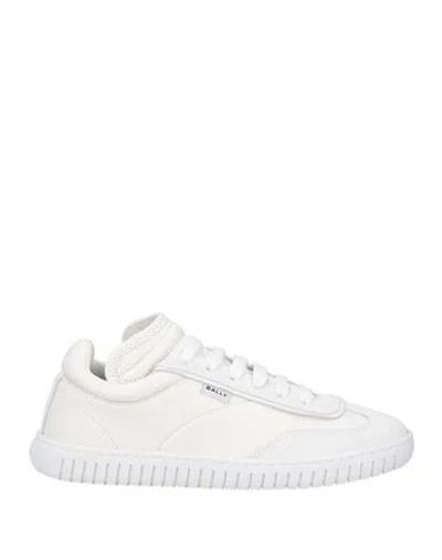 BALLY BALLY WOMAN SNEAKERS OFF WHITE SIZE 7.5 CALFSKIN