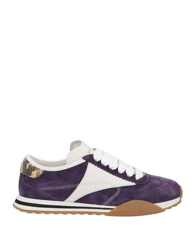 Bally Woman Sneakers Purple Size 7 Leather