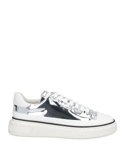 Bally Woman Sneakers Silver Size 8.5 Leather