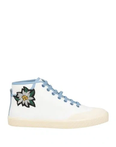 Bally Woman Sneakers White Size 6 Textile Fibers, Leather