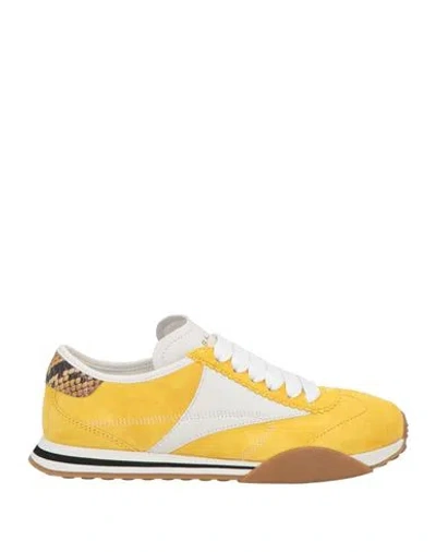 Bally Woman Sneakers Yellow Size 7.5 Leather