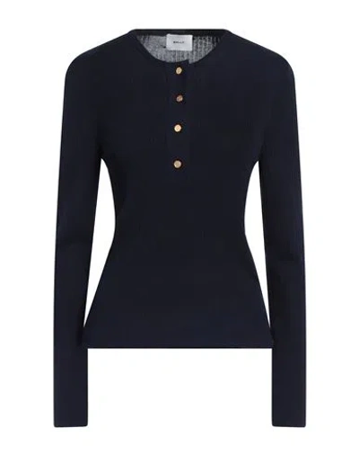 Bally Woman Sweater Navy Size 4 Merino Wool In Blue