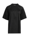 Bally Woman T-shirt Black Size 6 Cotton, Lambskin, Silk, Elastane