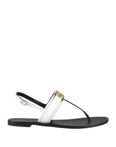 Bally Woman Thong Sandal White Size 7.5 Leather