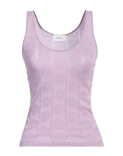 Bally Woman Top Lilac Size 10 Silk, Cotton