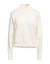 Bally Woman Turtleneck Ivory Size 10 Merino Wool, Nylon, Elastane In White