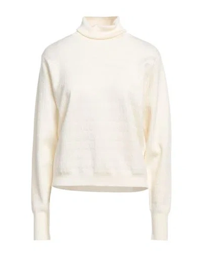 Bally Woman Turtleneck Ivory Size 10 Merino Wool, Nylon, Elastane In White