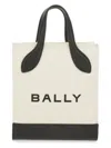 Bally Structured Bag With Detachable Strap And Bold Logo In Ivory