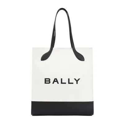 Bally Logo Printed Tote Bag In White