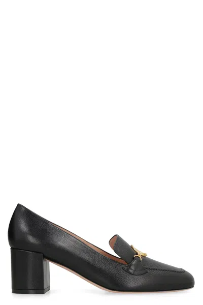 BALLY WOMEN'S BLACK LEATHER 5.5CM HEELED PUMPS FOR SS24 COLLECTION