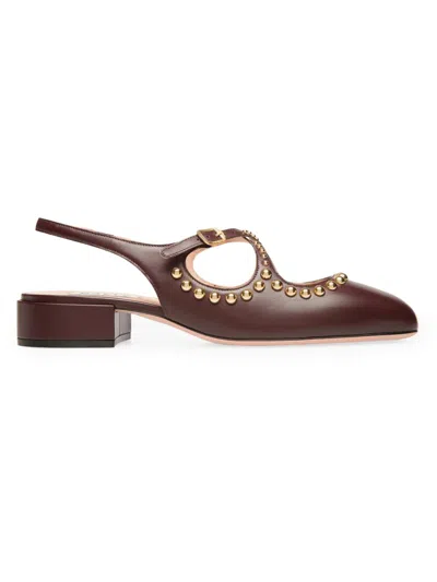 Bally Women's Blariska 30mm Studded Leather Slingback Pumps In Brown