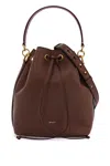 Bally Logo Printed Drawstring Bucket Bag In Brown