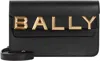 Bally Logo-plaque Grained Calf Leather Shoulder Bag In Black