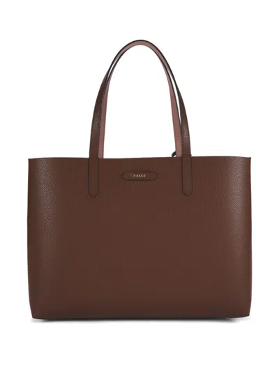 Bally Women's Logo Textured Leather Tote Bag In Brown