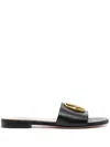 Bally Round Toe Flat Sandals In Black