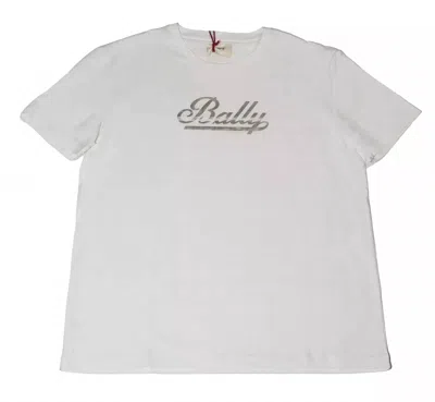 Bally Women's Short Sleeve Logo T-shirt In White/silver Logo
