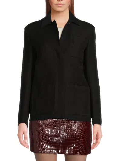 Bally Women's Textured Cotton Leather-trim Jacket In Black
