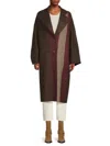 Bally Women's Wool-blend Colorblock Longline Coat In Brown Multi