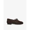 Bally Womens Dark Brown Plume Leather Boat Shoes In Dark Brown