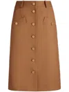Bally Wool-blend Midi Skirt In Orange