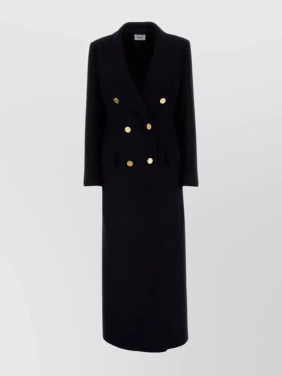 Bally Wool Coat With Back Slits And Double-breasted Design In Black