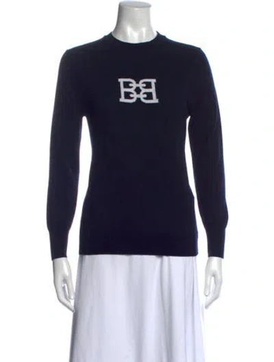 Pre-owned Bally Wool Graphic Print Top In Blue