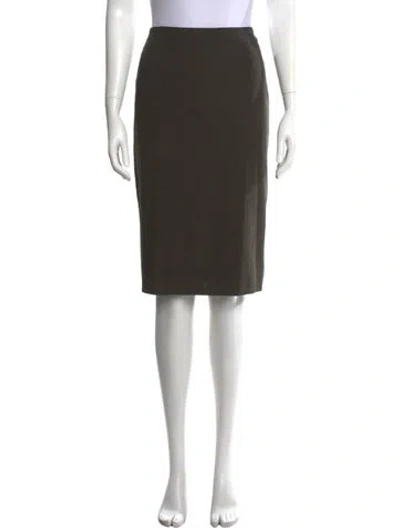 Pre-owned Bally Wool Knee-length Skirt In Green