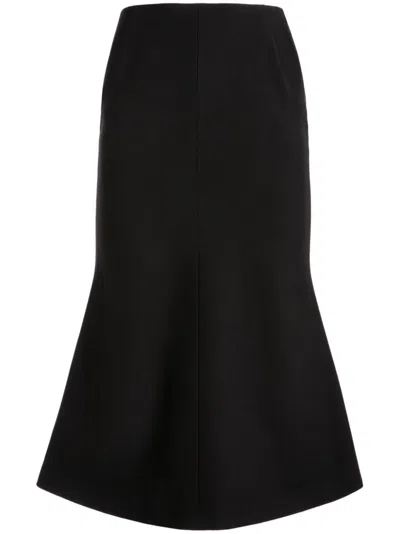 Bally Wool Midi Skirt In Black