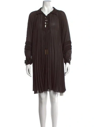 Pre-owned Bally Wool Mini Dress In Brown