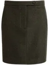 Bally Wool Mini Skirt In Green