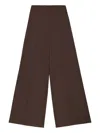 Bally Wool Palazzo Pants In Brown