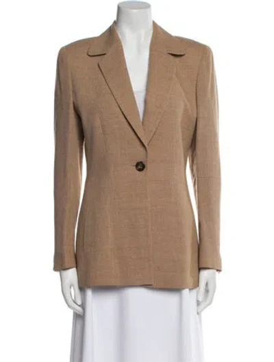 Pre-owned Bally Wool Plaid Print Blazer In Neutral