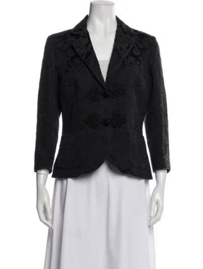 Pre-owned Bally Wool Printed Blazer In Gray