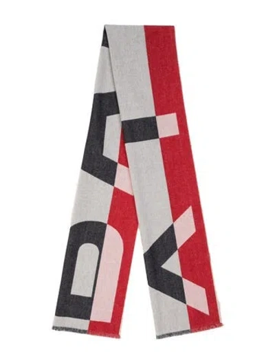 Pre-owned Bally Wool Printed Scarf W/ Tags In Blue/red