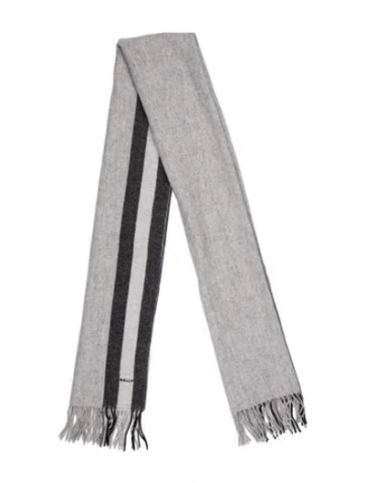 Pre-owned Bally Wool Printed Scarf W/ Tags In Gray