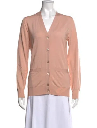 Pre-owned Bally Wool V-neck Sweater In Pink